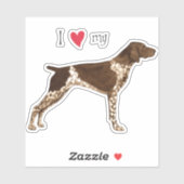 ドイツ語のショートポインタ・ビニール・ステッカーが大好き シール (シート)