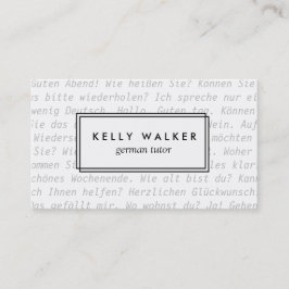 ドイツ語のタイポグラフィの名刺 名刺