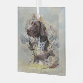 ドイツ語のポインタ ガラスオーナメント (正面左)