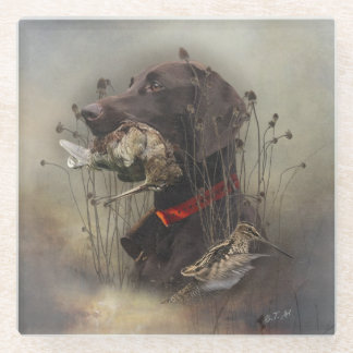 ドイツ語のポインタ ガラスコースター