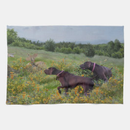 ドイツ語のポインタ キッチンタオル