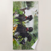 ドイツ語のポインタ ビーチタオル (正面)