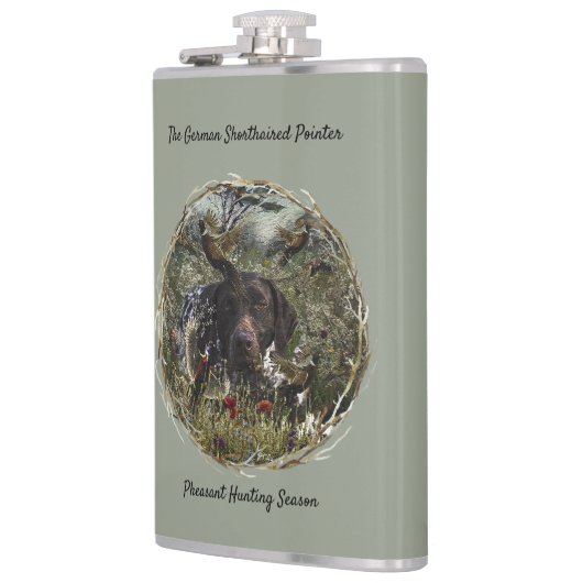 ドイツ語のポインタ フラスク (左)