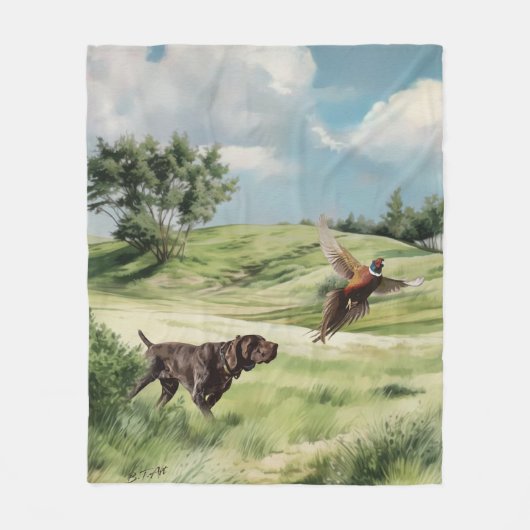 ドイツ語のポインタ フリースブランケット (正面)