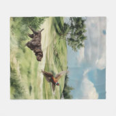 ドイツ語のポインタ フリースブランケット (正面(横))