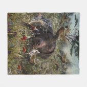 ドイツ語のポインタ フリースブランケット (正面(横))