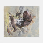 ドイツ語のポインタ フリースブランケット (正面(横))