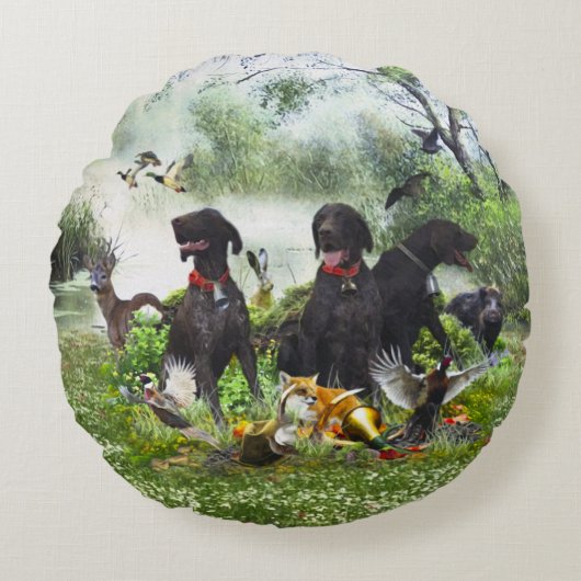 ドイツ語のポインタ ラウンドクッション (正面)