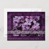 ドイツ語のライラックの花の誕生日 ポストカード (正面/裏面)