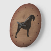 ドイツ語のワイヤヘアポインターシルエット素朴スタイル ラージ壁時計 (傾斜)