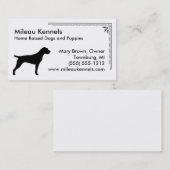 ドイツ語のワイヤヘードポインターシルエット 名刺 (正面/裏面)