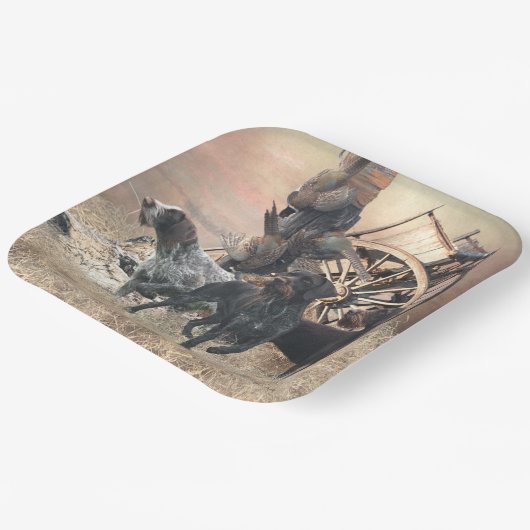 ドイツ語のワイヤーヘアポインタのシール ペーパープレート (傾斜あり)