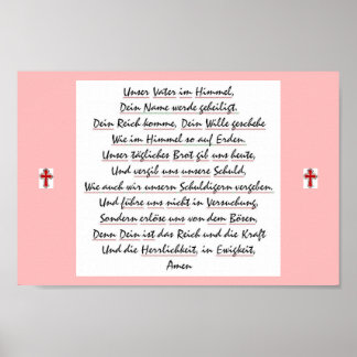 ドイツ語の主の祈りの言葉 ポスター