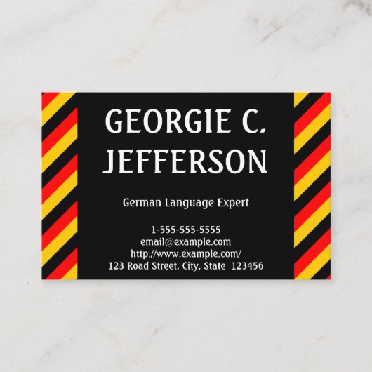 ドイツ語の巧妙な名刺 名刺 (正面)