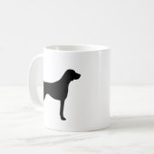 ドイツ語の短いポインタシルエット コーヒーマグカップ (正面左)