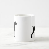 ドイツ語の短いポインタシルエット コーヒーマグカップ (中央)