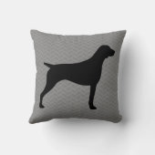 ドイツ語の短いポインターシルエット クッション (裏面)