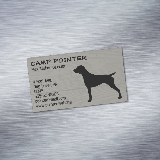 ドイツ語の短いポインターシルエット |犬の品種 マグネット名刺 (インサイチュ)