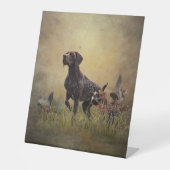 ドイツ語の短いポインタ木製ボックス記号 台座サイン (正面)