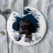 ドイツ語の短いポインタ、おもしろい顔 缶バッジ (インサイチュ)