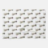 ドイツ語の短いポインタ(肝臓と白) キッチンタオル (横)