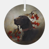 ドイツ語の短いポインタ(GSP) ガラスオーナメント (裏面)