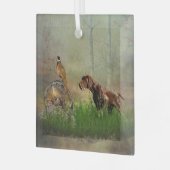 ドイツ語の短いポインタ(GSP) ガラスオーナメント (正面左)