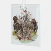 ドイツ語の短いポインタ(GSP) ガラスオーナメント (正面左)