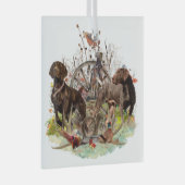 ドイツ語の短いポインタ(GSP) ガラスオーナメント (正面右)