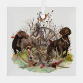 ドイツ語の短いポインタ(GSP) ガラスオーナメント (裏面)