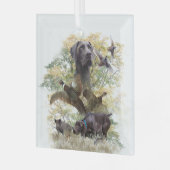 ドイツ語の短いポインタ(GSP) ガラスオーナメント (正面左)