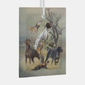 ドイツ語の短いポインタ(GSP) ガラスオーナメント (正面右)