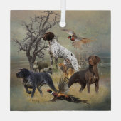 ドイツ語の短いポインタ(GSP) ガラスオーナメント (裏面)