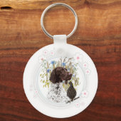 ドイツ語の短いポインタ(GSP) キーホルダー (正面)