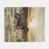 ドイツ語の短いポインタ(GSP) フリースブランケット (正面(横))