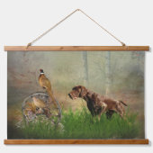 ドイツ語の短いポインタ(GSP) 吊り下げ型タペストリー (正面)