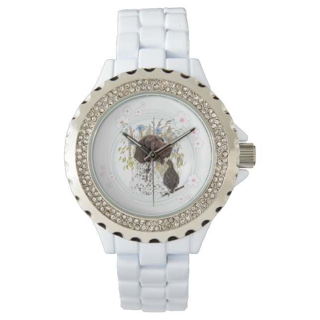 ドイツ語の短いポインタ(GSP) 腕時計 (正面)