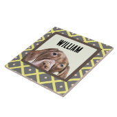 ドイツ語の短毛ポインタカスタムのフォトフレーム タイル (側面)