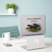 ドイツ語の短編ポインタのステッカー シール (デスク上のノートパソコン)