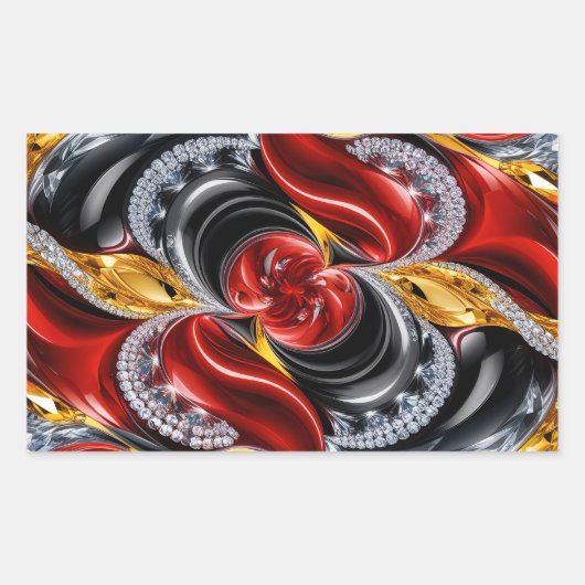 ドイツ語の色を使用した四角形のシール 長方形シール (正面)