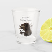 ドイツ語の金髪のポインタを持つウッドコック狩り ショットグラス (正面)