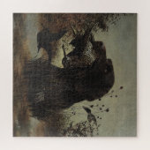 ドイツ語の金髪のポインタを持つウッドコック狩り ジグソーパズル (横)