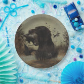 ドイツ語の金髪のポインタを持つウッドコック狩り ペーパープレート (パーティー)