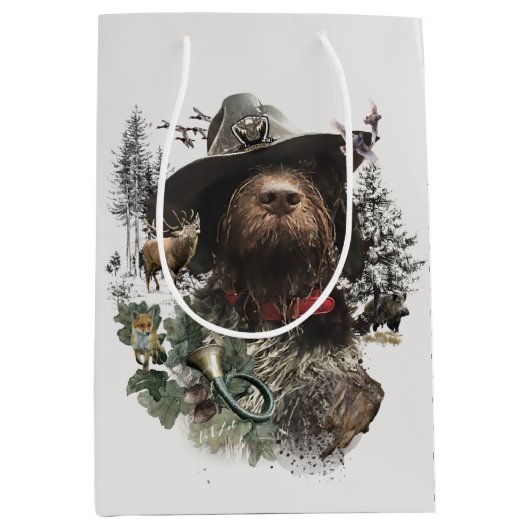 ドイツ語の金髪ポインタ中抱き枕 ミディアムペーパーバッグ (正面)