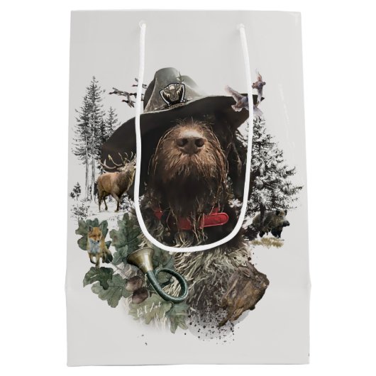 ドイツ語の金髪ポインタ中抱き枕 ミディアムペーパーバッグ (裏面)