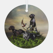 ドイツ語の金髪ポインタ ガラスオーナメント (裏面)