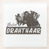 ドイツ語の金髪ポインタ ガラスコースター (正面)