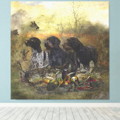 ドイツ語の金髪ポインタ キャンバスプリント (インサイチュ (ウッドフロア))