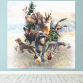 ドイツ語の金髪ポインタ キャンバスプリント (インサイチュ (ウッドフロア))