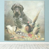 ドイツ語の金髪ポインタ キャンバスプリント (インサイチュ (ウッドフロア))